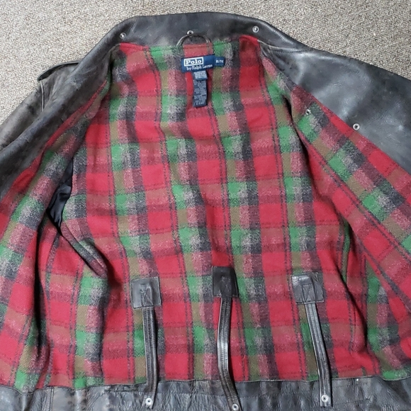 POLO Ralph Lauren Leather Moto Jacket - Picture 9 of 13